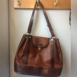 Marino Orlandi vintage large brown leather purse